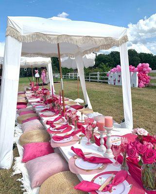 Choose our pretty in pink style picnic , perfect for any occasion. Each picnic is customized to fit your needs.