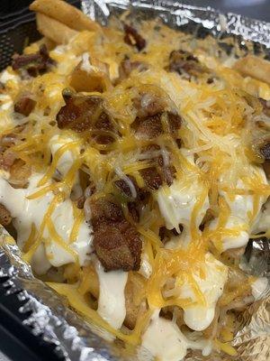 Loaded Chicken Fries - French Fries, Fried Chicken, Bacon, Ranch and Cheese