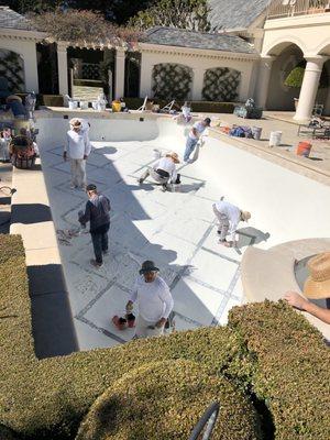 Swimming pool remodel Beverly Hills! New tile and plaster.