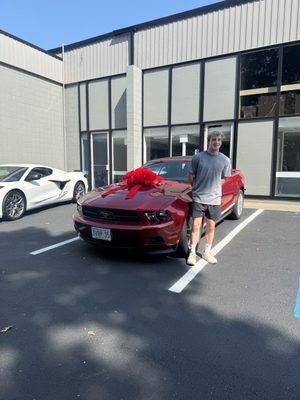 Mike enjoying his new ride! Congrats Mike!