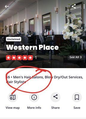 Head's up...not a "Men's" salon!