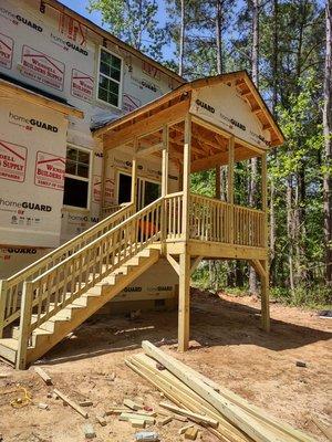 Completion of porch and stairs and ready for screening