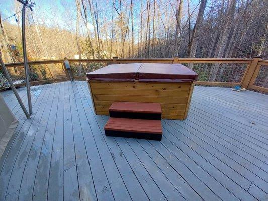 Restored hot tub housing