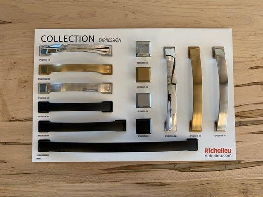 Kitchen Cabinet Hardware Collections in our showroom. Richelieu is now available.