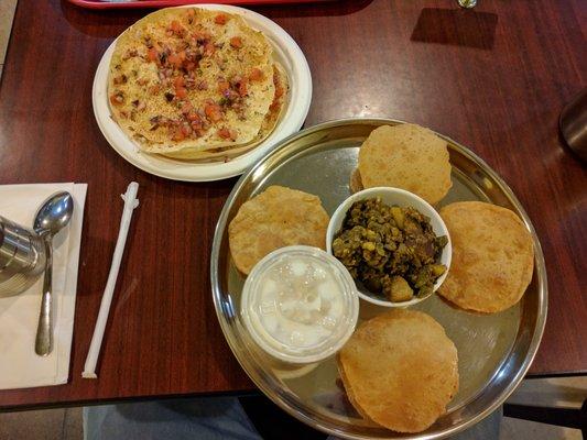 undiyu puri and masala papad