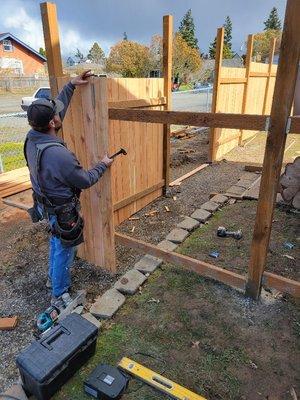 Building and installing a wooden fence!