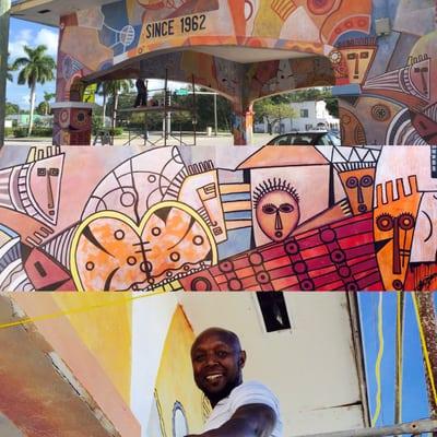 Haitian artist Turgo Bastien creates gorgeous and positive mural art in Little Haiti, Miami.