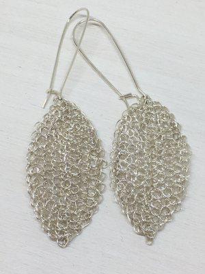 Hand crocheted sterling earrings