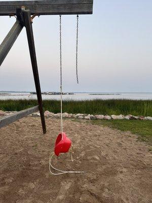 Broken hanging infant swing