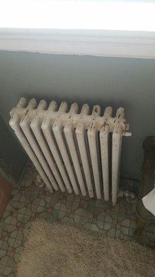 Radiator in master suite bathroom