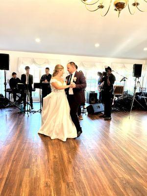 Bride and groom first dance.