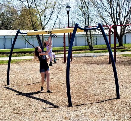 Sometimes moms get a better workout than the kids.