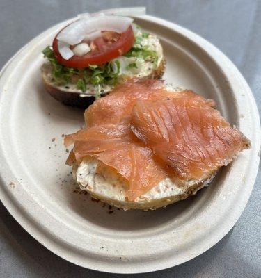 A future brunch special. Everything bagel with lox and cream cheese.