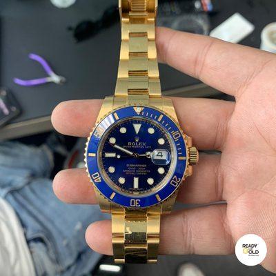 Rolex All Gold Blue Face Submariner