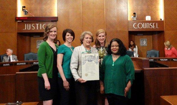 City of Houston awarding us & MHA Houston a proclamation for Greater Houston Children's Mental Health Awareness Week