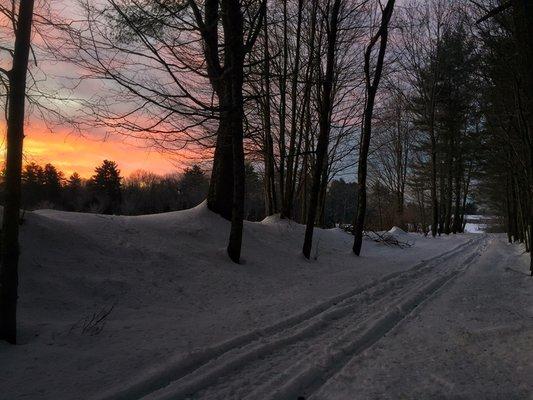 Winter sunrise on the trails!