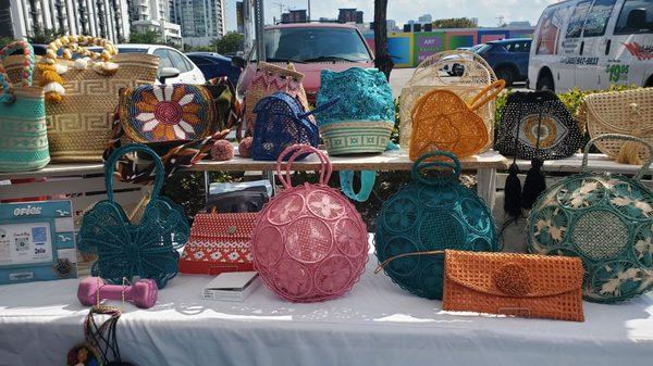 Bags made in Venezuela out of palm.