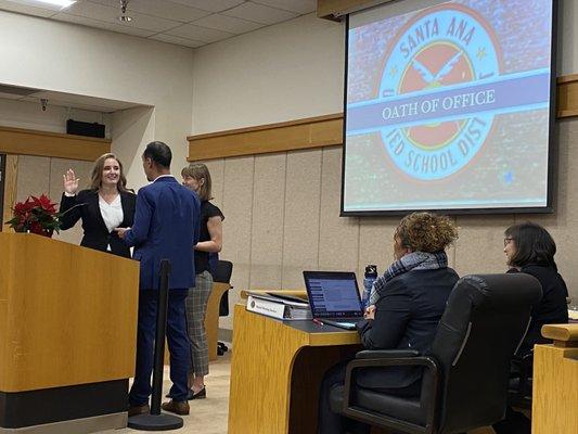 Swearing in ceremony for the SAUSD Board of Education. Citizens making the impossible possible & working for the students and families.