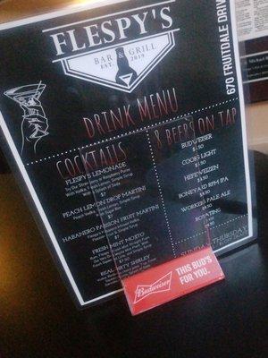 Drink menu