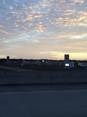 Beautiful view of Fremaux from the interstate at dusk 11/2015.