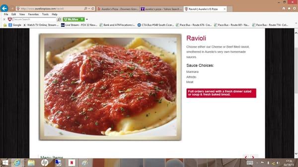 Pic from Aurelio's website - but the salad really doesn't come with the order - this is a lie.