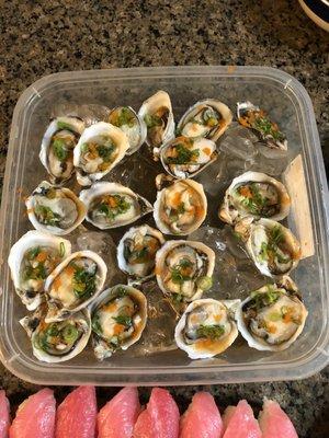 Shio Tang oysters w/ misago, scallions, and ponzu