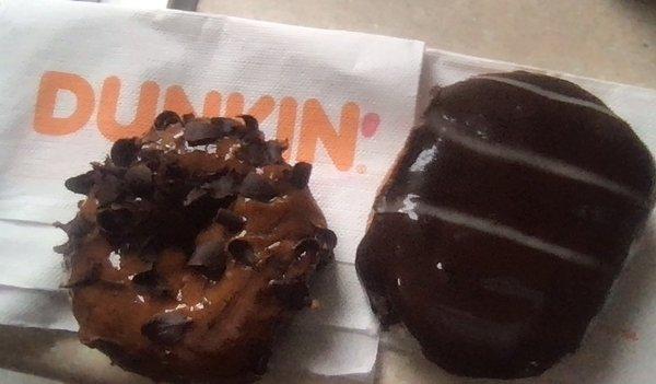 New Scotland Dunkin': one Caramel + Shavings, one Vanilla filled