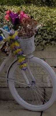 A ghost bike been a long time since I seen one, hate seeing them. If you see one it is a rental to mark where a person died on a bike.