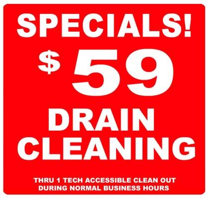 DRAIN CLEANING SPECIAL