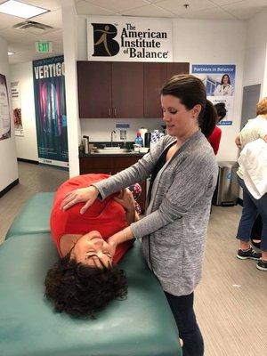 Dr. Nancy Duncan and Dr. Alicia O'Sullivan at a training in Florida for the American Institute of Balance