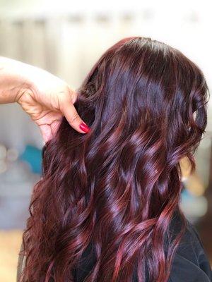 Cosmic cranberry hair by Erika