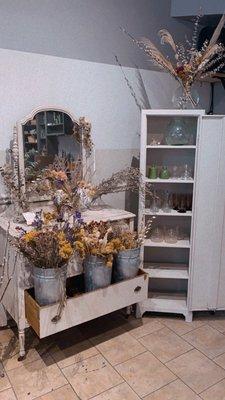 Dried flower arrangements