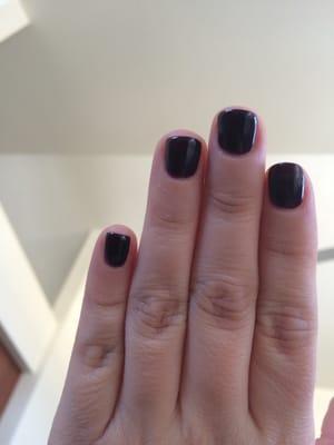 Number 157 shellac. Dark purple.