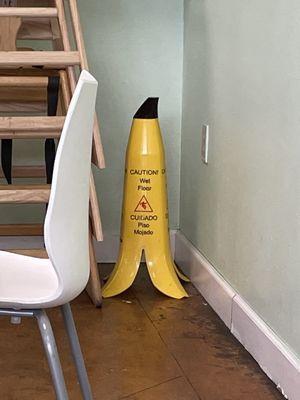 Banana wet floor sign lol