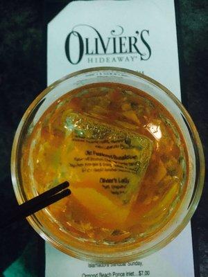 A few cocktails from Oliver's Hideaway! This one is called the Old Fashioned Breakdown.