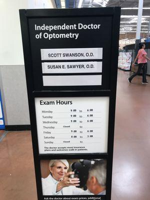 Here's his hours!