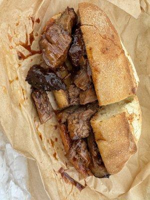 Beef brisket sandwich