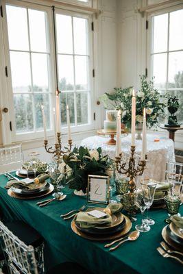 Music City Tents tablescape and acrylic chairs