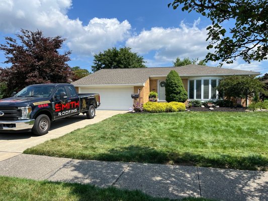 New Roof in Mayfield Hts. ~ GAF Timberline HDZ in Color: Weathered Wood