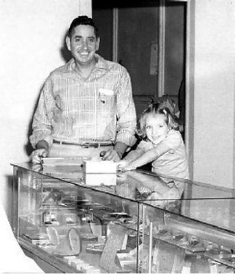 Alby Gay, Watchmaker, Jeweler, Gay Jewelers, Inc established 1955 with daughter, Kathy