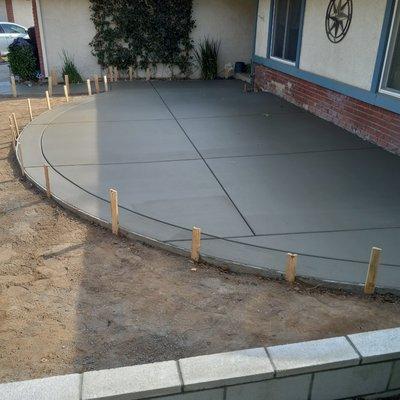 Half moon concrete slab