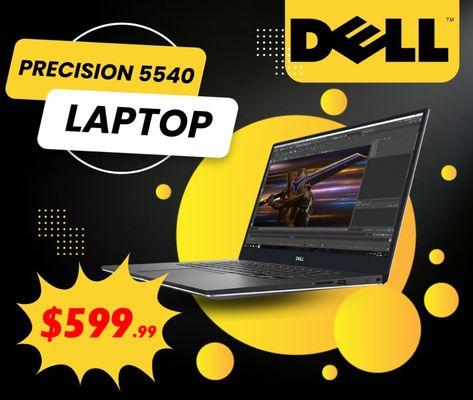 Dell Precision 5540
i9-99HK
2.4GHGHz
32GB Ram
1TB SSD
Touch Screen
Quadro T2000
Windows 11 Pro
Only 599+tax

Call (626) 237-2020