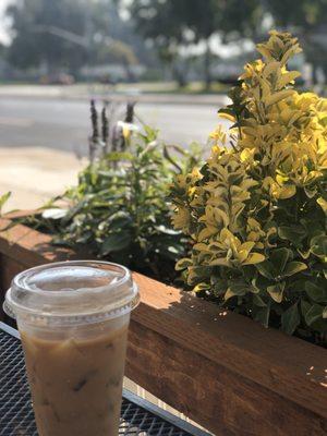 Cold brew coffee with coconut milk