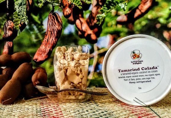 Tamarind Colada: dairy free ice cream, with organic coconut cream