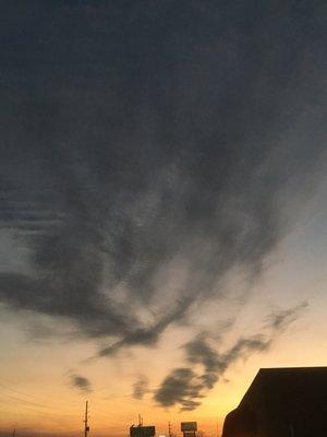 3/7/17. Tuesday night. Sky above store at closing.