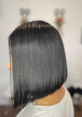 Silk and press & Bob haircut