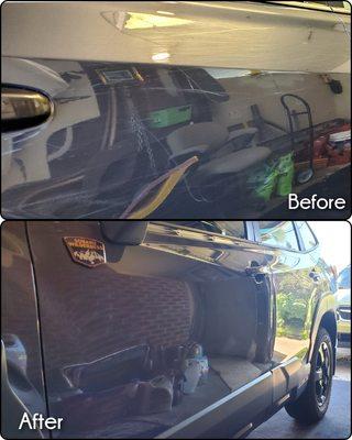 A before and after of a recent paint correction (buffing & polishing)