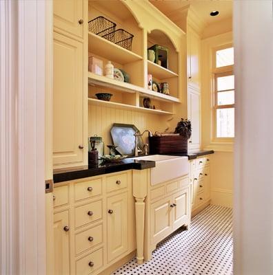 A cheerful laundry room.