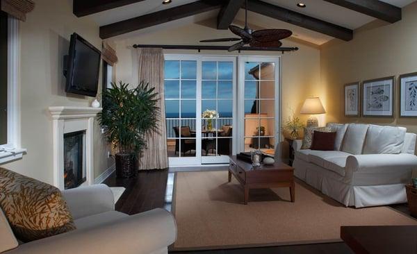 Schindler commercial photography: architecture model home showcase Executive extended living suite. Palos Verdes Estates. Palos