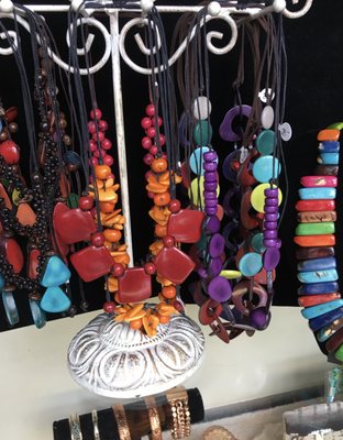 Tagua jewelry from the Amazon rain forest. Made from the seed inside the nut of the tagua palm tree. Fair Trade. Sustainable. All natural.